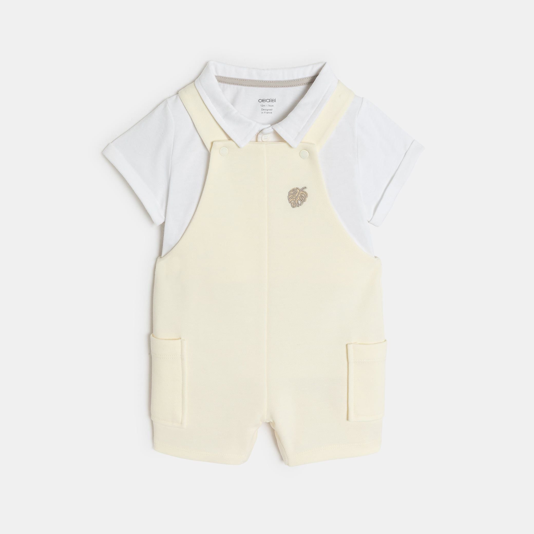 Set quần yếm ngắn và áo polo cho bé trai